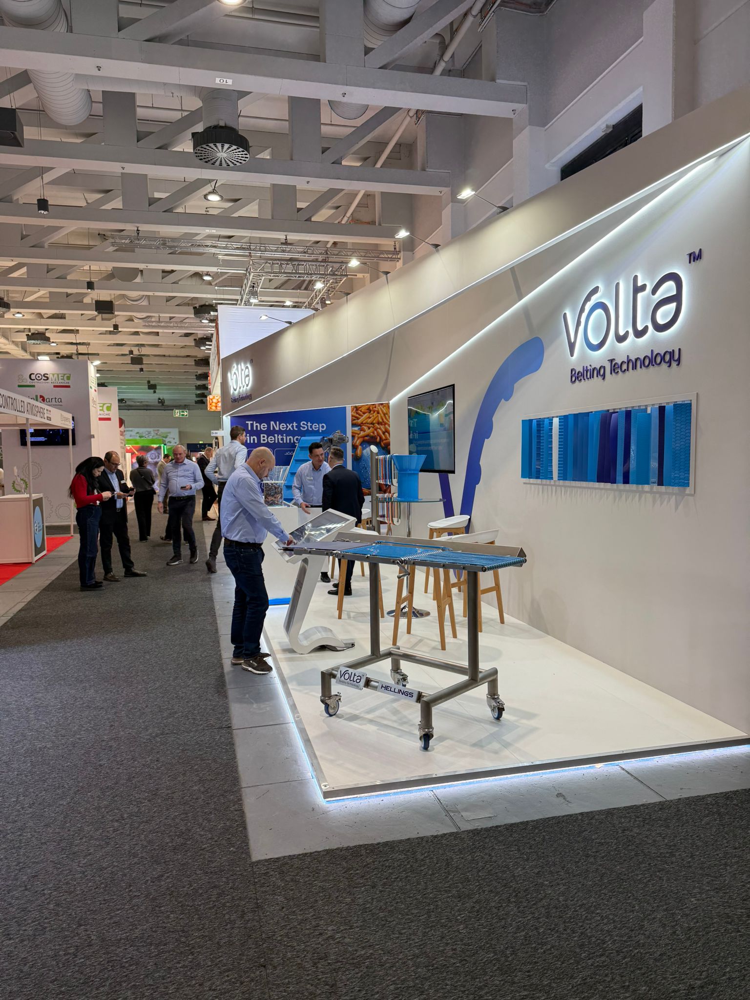 Trade show booth with technology display
