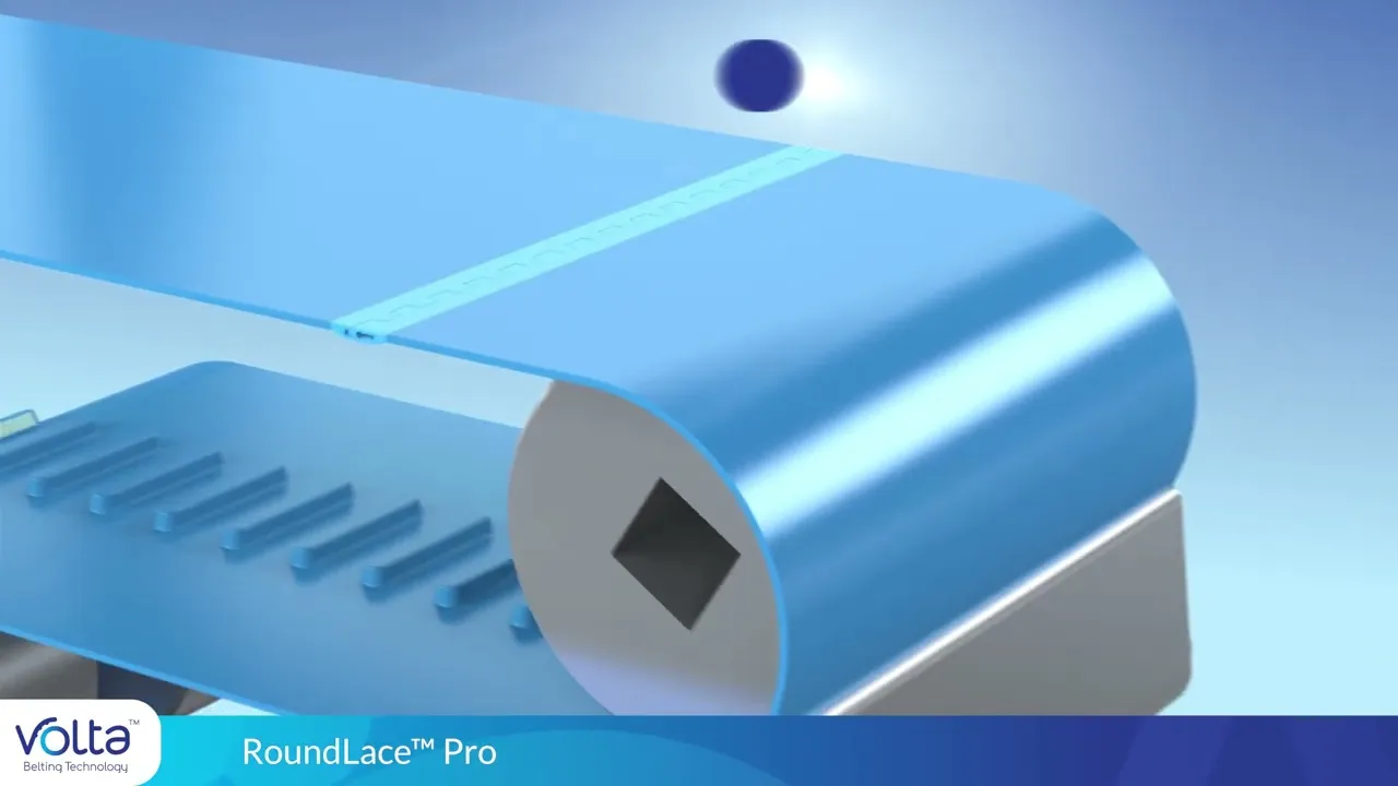 Blue cylindrical object with grooves
